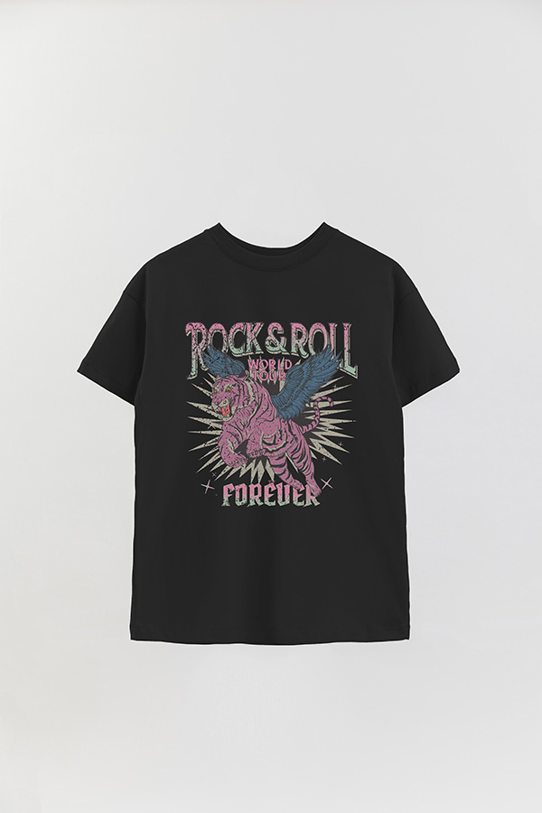 REMERA OVER ESTAMPADA ROCK N ROLL 6