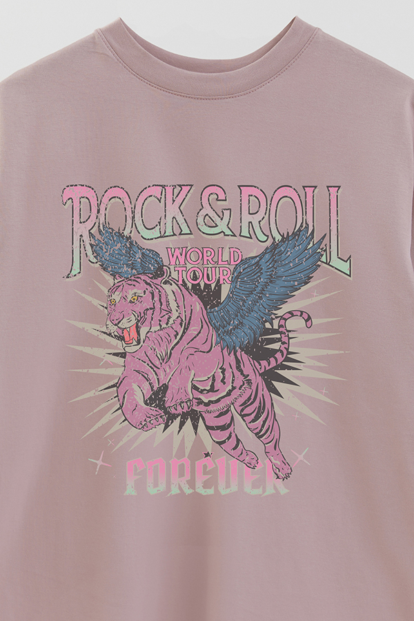 REMERA OVER ESTAMPADA ROCK N ROLL 6