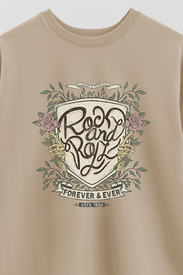 REMERA OVER ESTAMPADA ROCK N ROLL 5