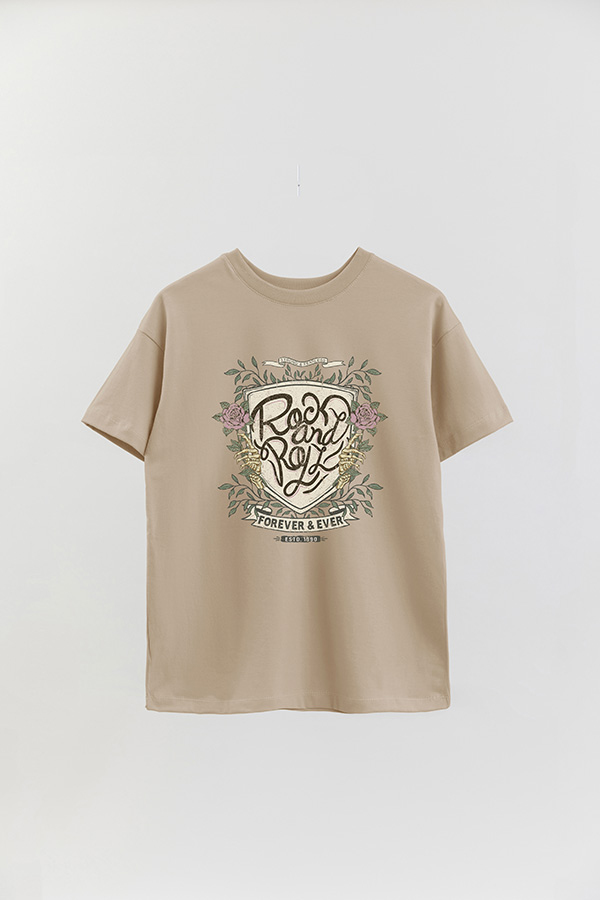 REMERA OVER ESTAMPADA ROCK N ROLL 5