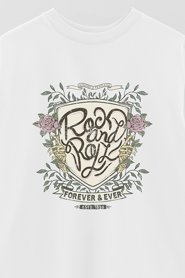 REMERA OVER ESTAMPADA ROCK N ROLL 5