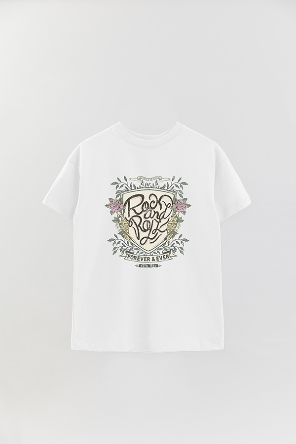 REMERA OVER ESTAMPADA ROCK N ROLL 5