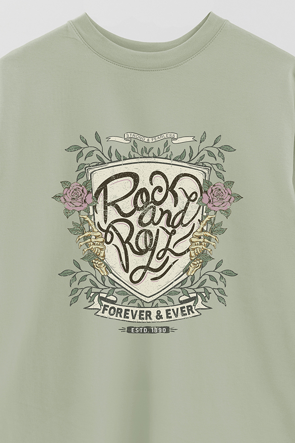 REMERA OVER ESTAMPADA ROCK N ROLL 5