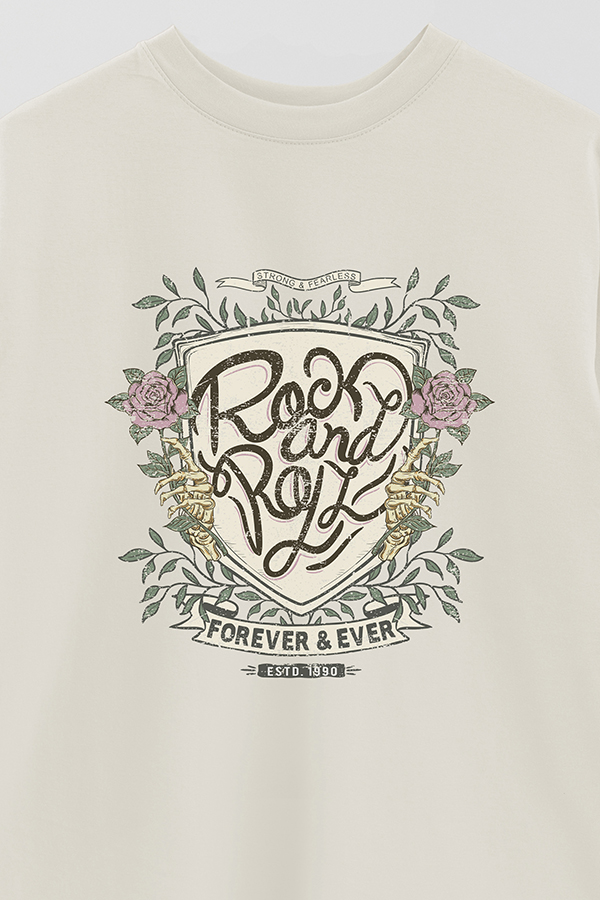 REMERA OVER ESTAMPADA ROCK N ROLL 5