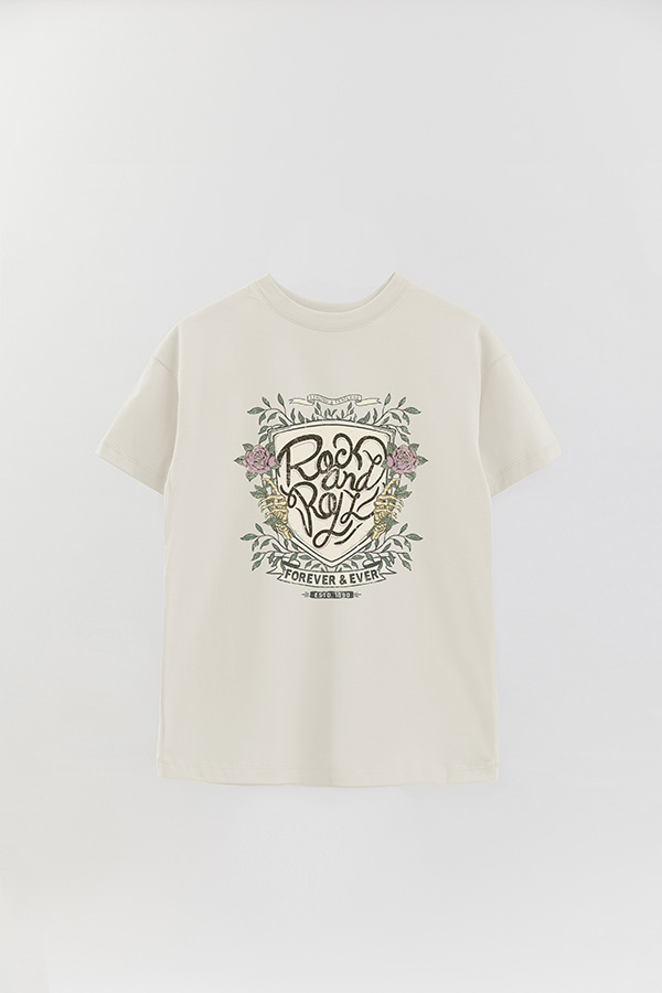 REMERA OVER ESTAMPADA ROCK N ROLL 5