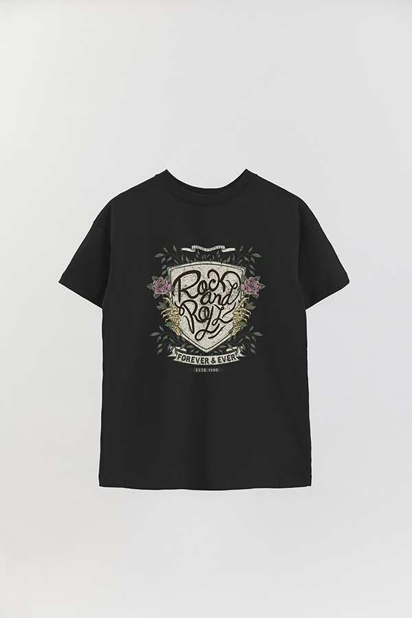 REMERA OVER ESTAMPADA ROCK N ROLL 5