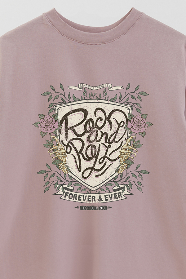 REMERA OVER ESTAMPADA ROCK N ROLL 5