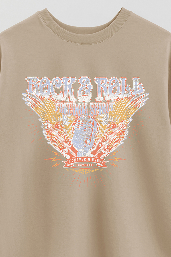 REMERA OVER ESTAMPADA ROCK N ROLL 4