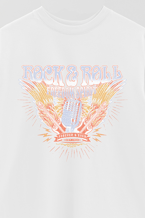 REMERA OVER ESTAMPADA ROCK N ROLL 4