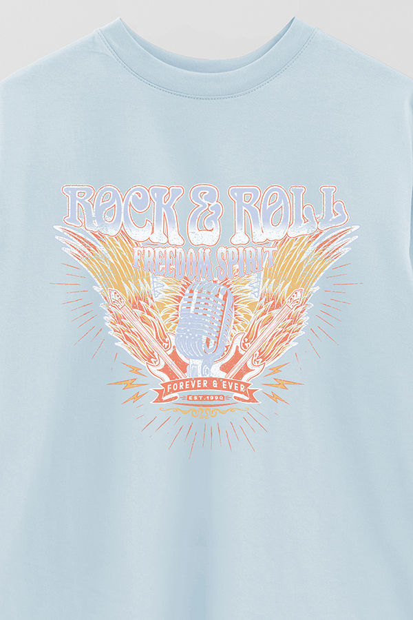 REMERA OVER ESTAMPADA ROCK N ROLL 4