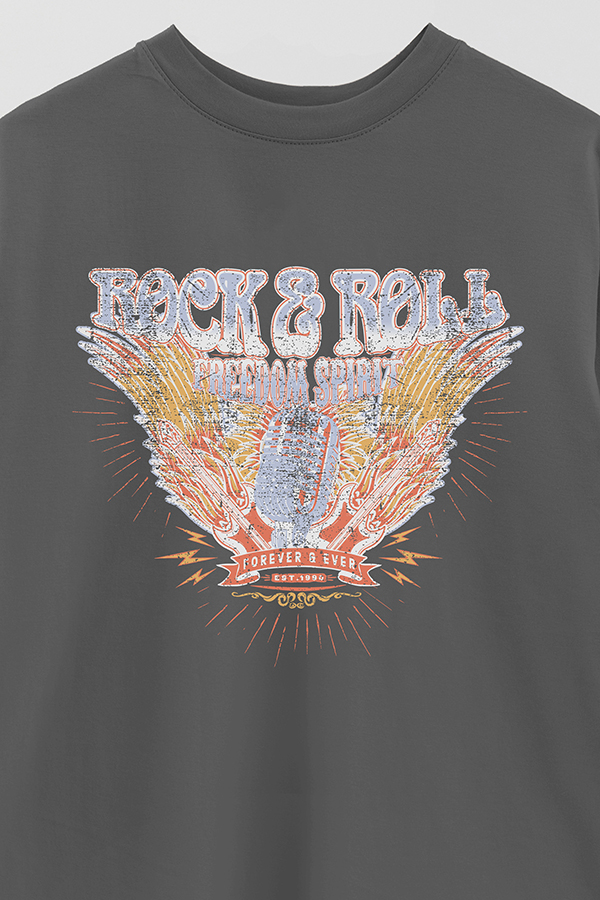 REMERA OVER ESTAMPADA ROCK N ROLL 4