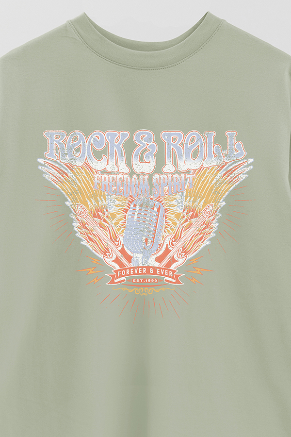 REMERA OVER ESTAMPADA ROCK N ROLL 4
