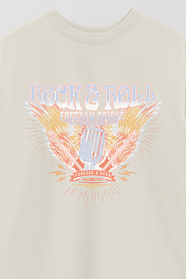 REMERA OVER ESTAMPADA ROCK N ROLL 4