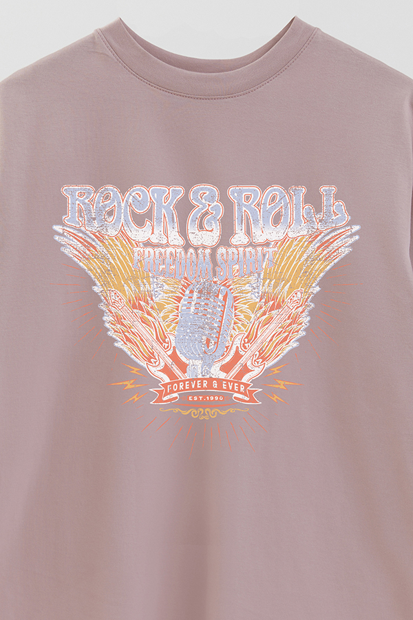 REMERA OVER ESTAMPADA ROCK N ROLL 4