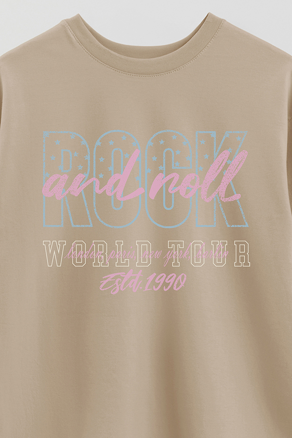 REMERA OVER ESTAMPADA ROCK N ROLL 3