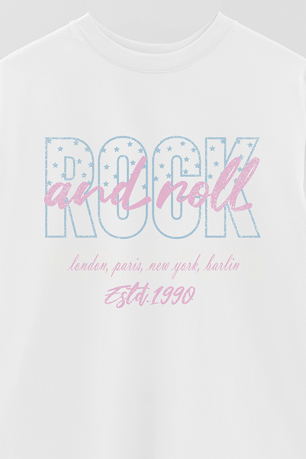 REMERA OVER ESTAMPADA ROCK N ROLL 3