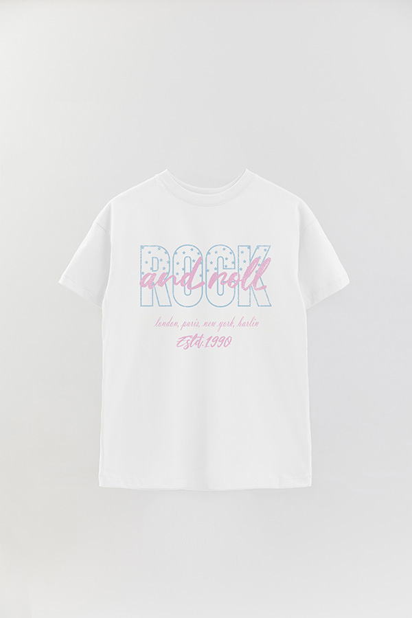 REMERA OVER ESTAMPADA ROCK N ROLL 3