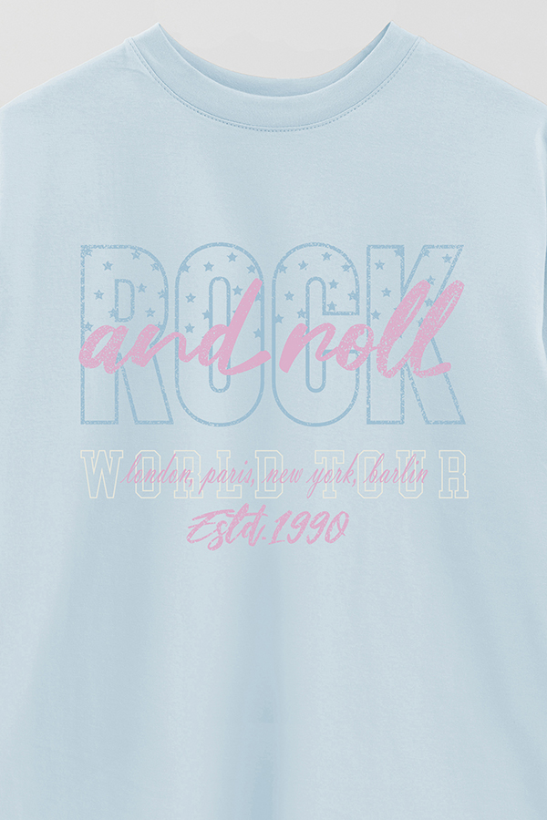 REMERA OVER ESTAMPADA ROCK N ROLL 3