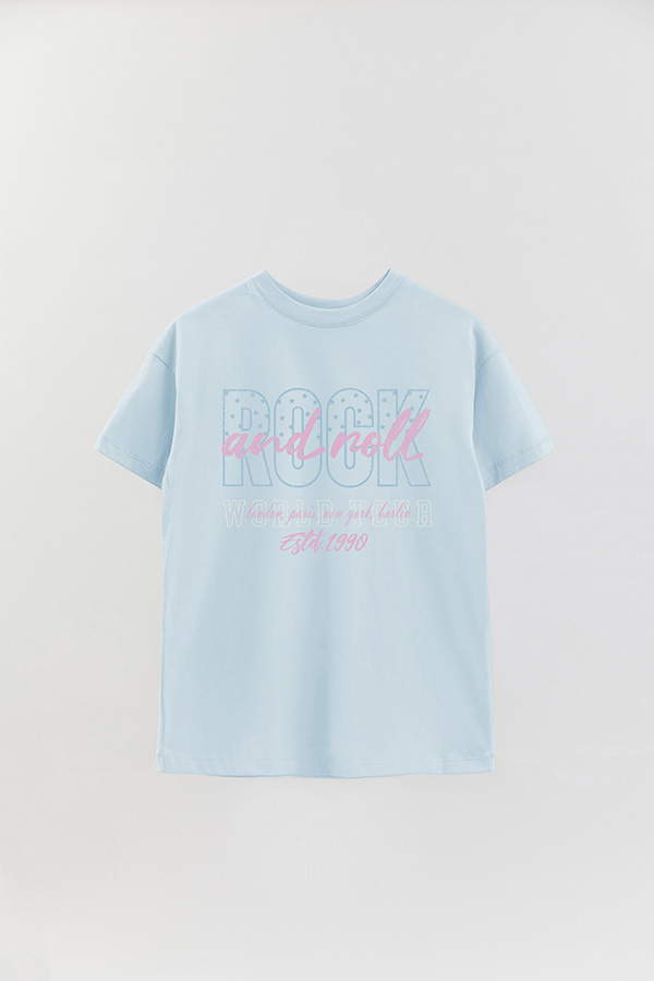 REMERA OVER ESTAMPADA ROCK N ROLL 3