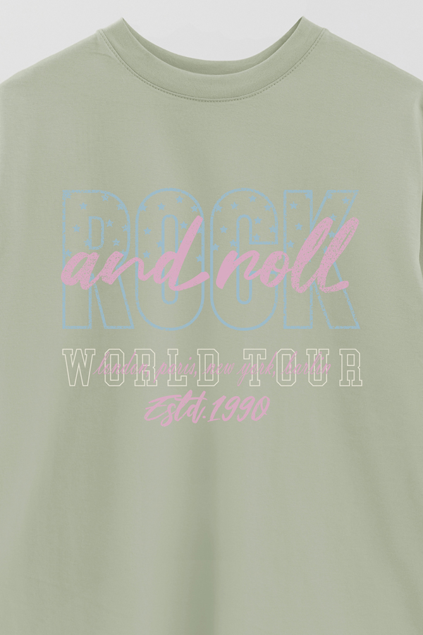 REMERA OVER ESTAMPADA ROCK N ROLL 3