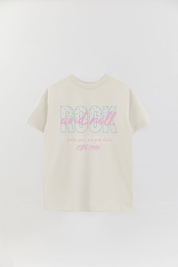 REMERA OVER ESTAMPADA ROCK N ROLL 3