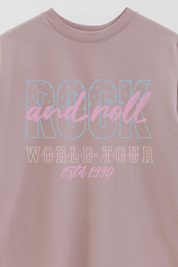 REMERA OVER ESTAMPADA ROCK N ROLL 3