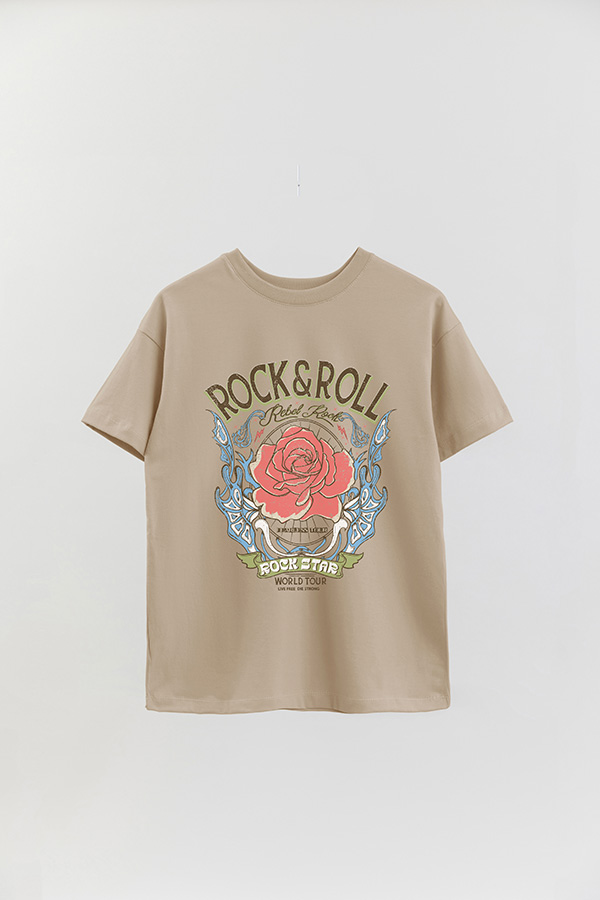 REMERA OVER ESTAMPADA ROCK N ROLL 2