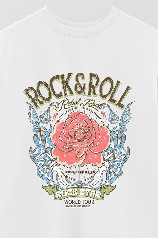 REMERA OVER ESTAMPADA ROCK N ROLL 2