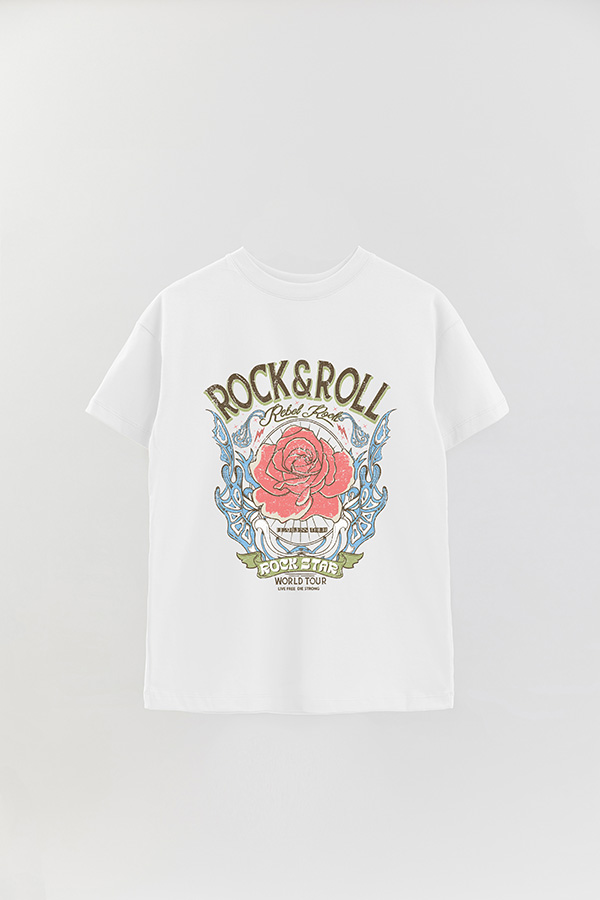 REMERA OVER ESTAMPADA ROCK N ROLL 2