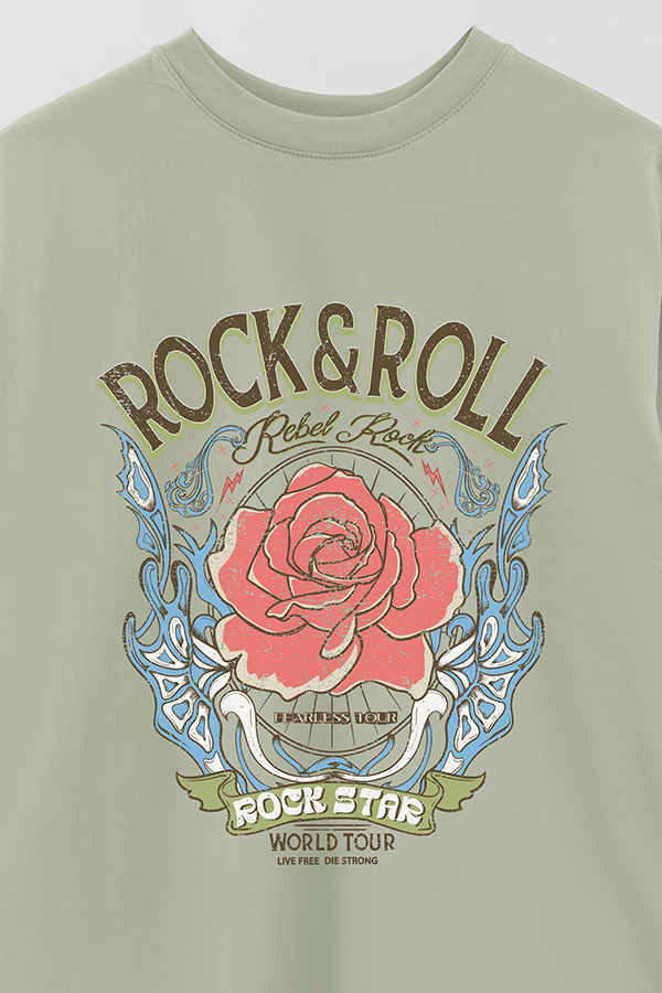 REMERA OVER ESTAMPADA ROCK N ROLL 2