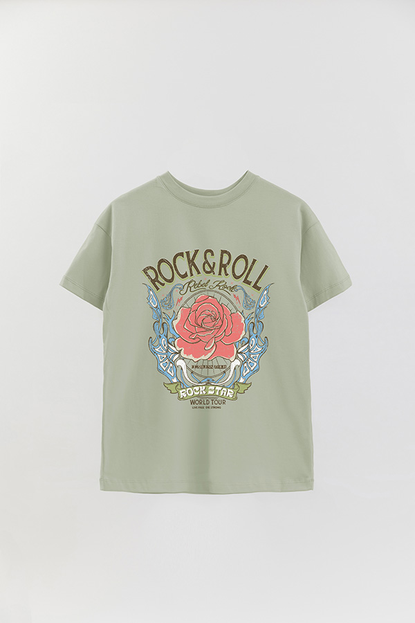 REMERA OVER ESTAMPADA ROCK N ROLL 2