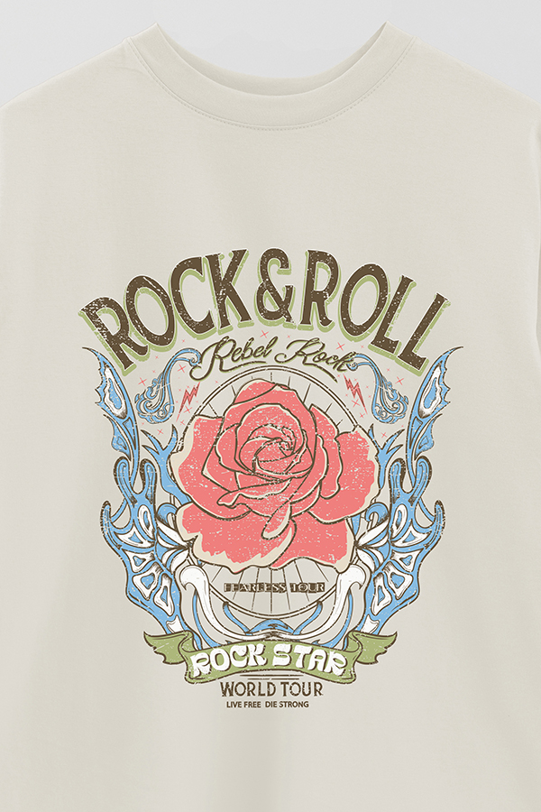 REMERA OVER ESTAMPADA ROCK N ROLL 2