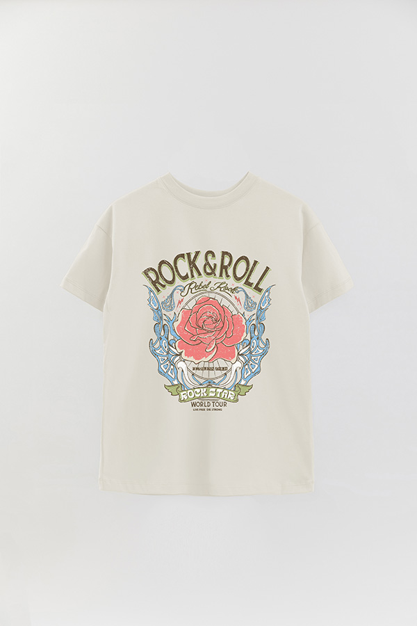 REMERA OVER ESTAMPADA ROCK N ROLL 2