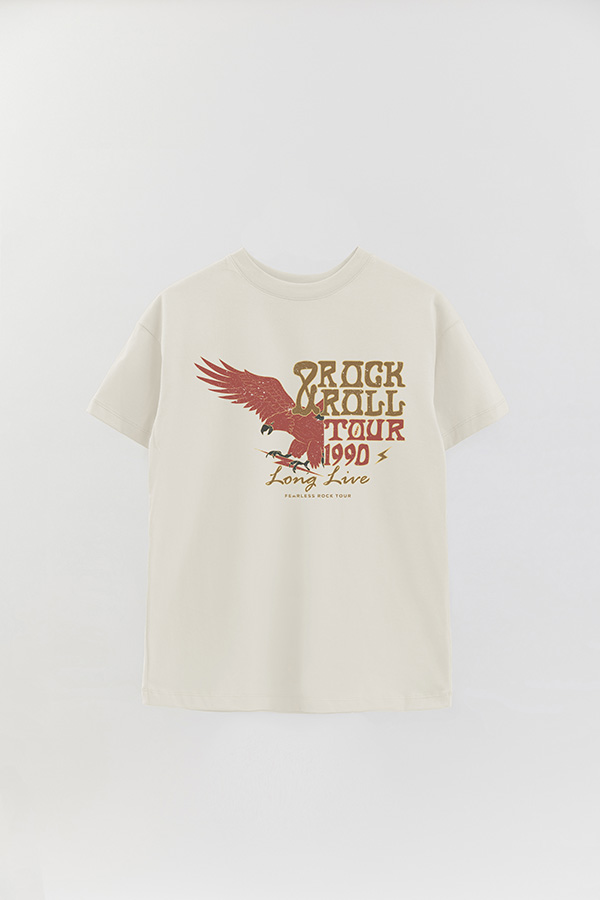 REMERA OVER ESTAMPADA RNR TOUR 1990