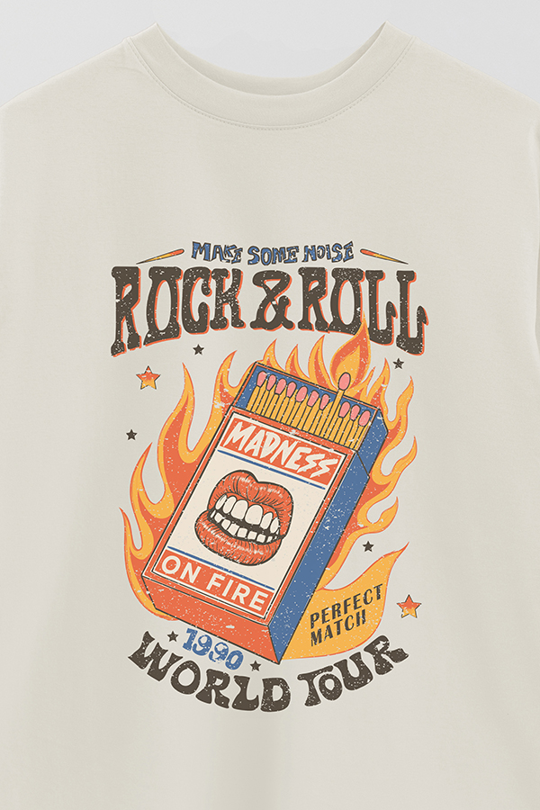 REMERA OVER ESTAMPADA RNR MAKE SOME NOISE