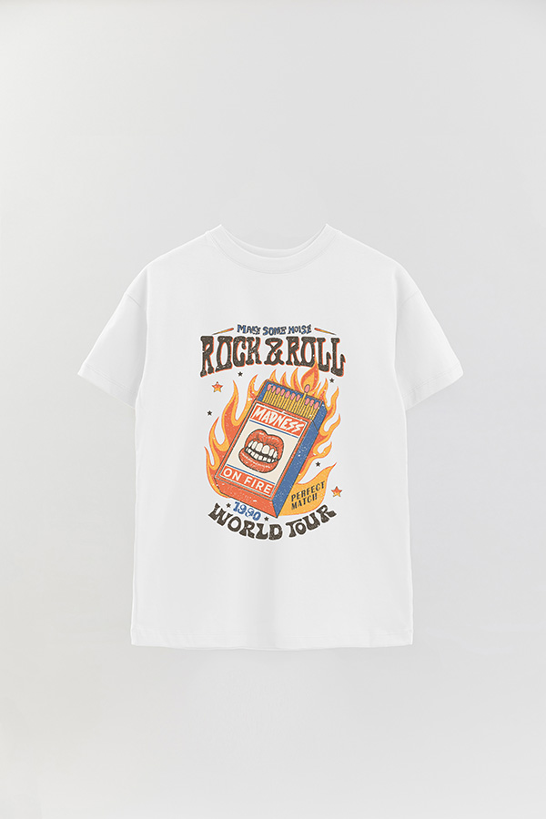 REMERA OVER ESTAMPADA RNR MAKE SOME NOISE