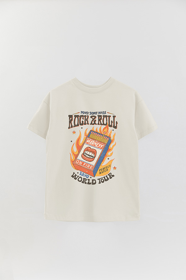 REMERA OVER ESTAMPADA RNR MAKE SOME NOISE