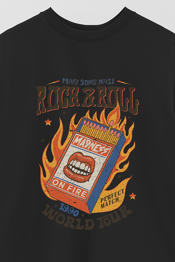 REMERA OVER ESTAMPADA RNR MAKE SOME NOISE