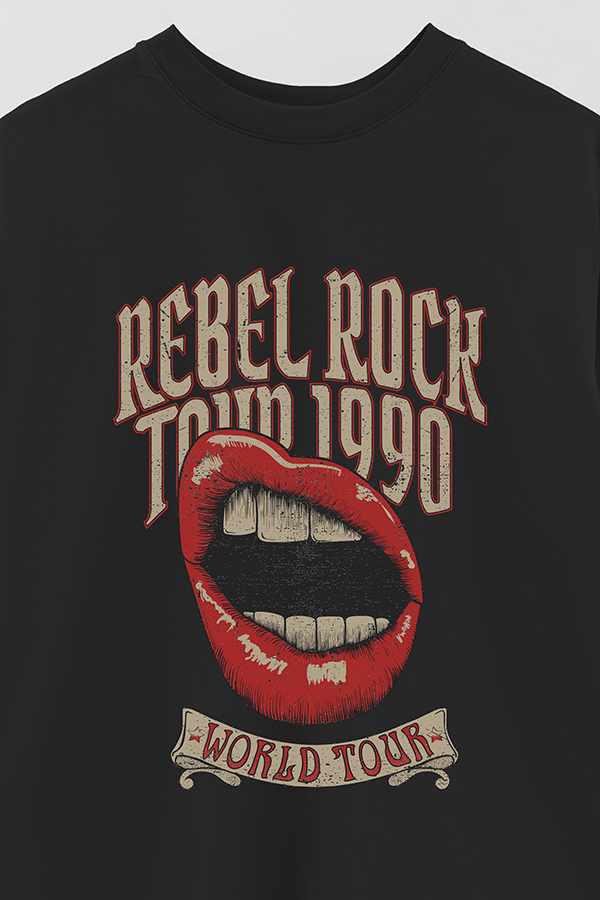 REMERA OVER ESTAMPADA REBEL ROCK 4