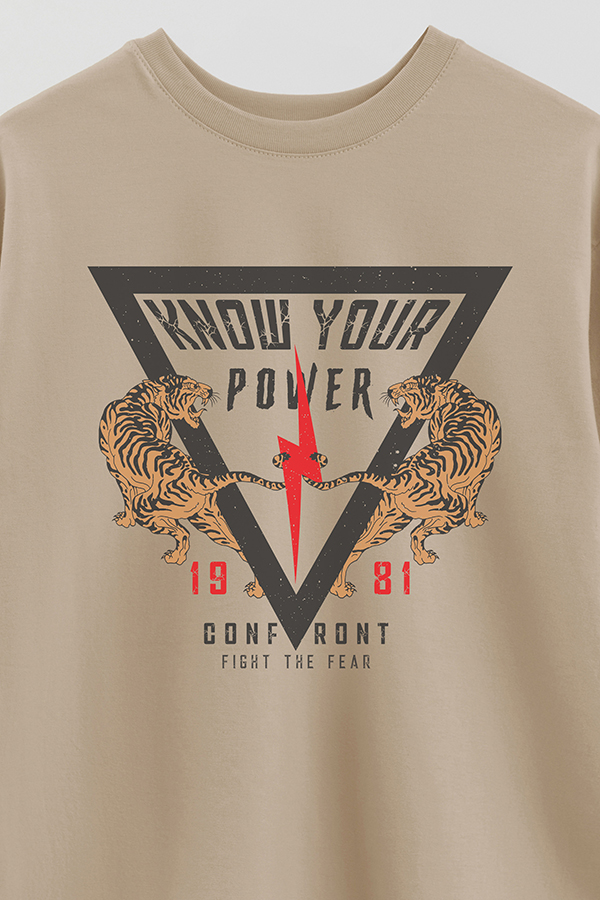REMERA OVER ESTAMPADA KNOW YOUR POWER