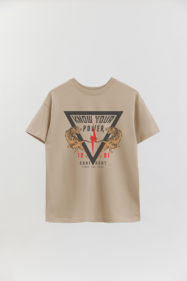 REMERA OVER ESTAMPADA KNOW YOUR POWER