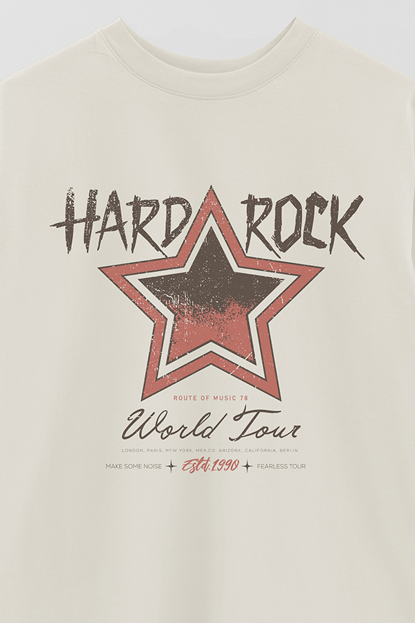 REMERA OVER ESTAMPADA HARD ROCK