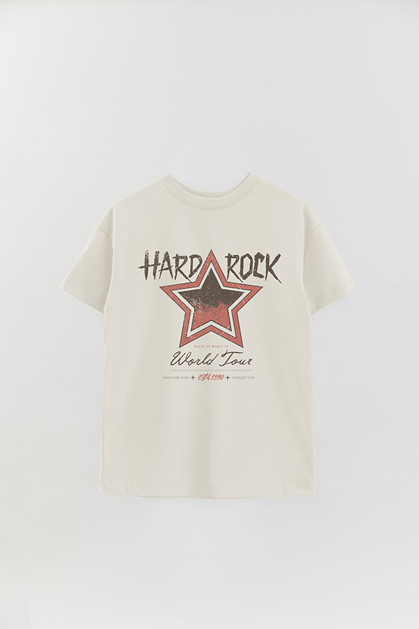 REMERA OVER ESTAMPADA HARD ROCK