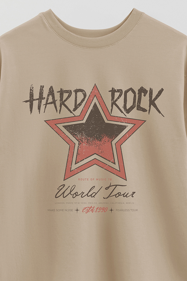 REMERA OVER ESTAMPADA HARD ROCK