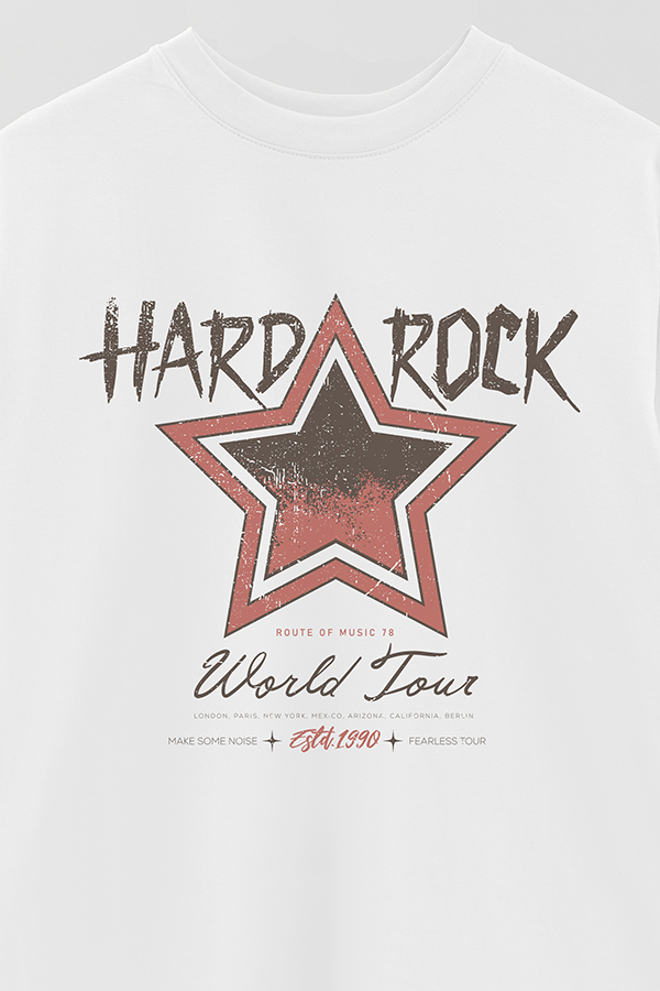 REMERA OVER ESTAMPADA HARD ROCK
