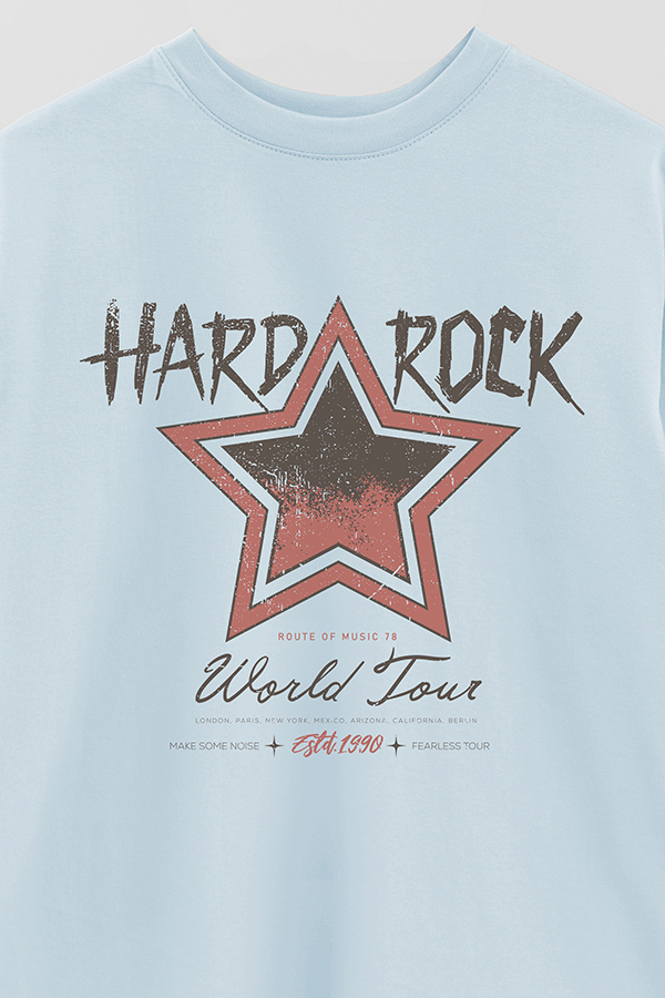 REMERA OVER ESTAMPADA HARD ROCK