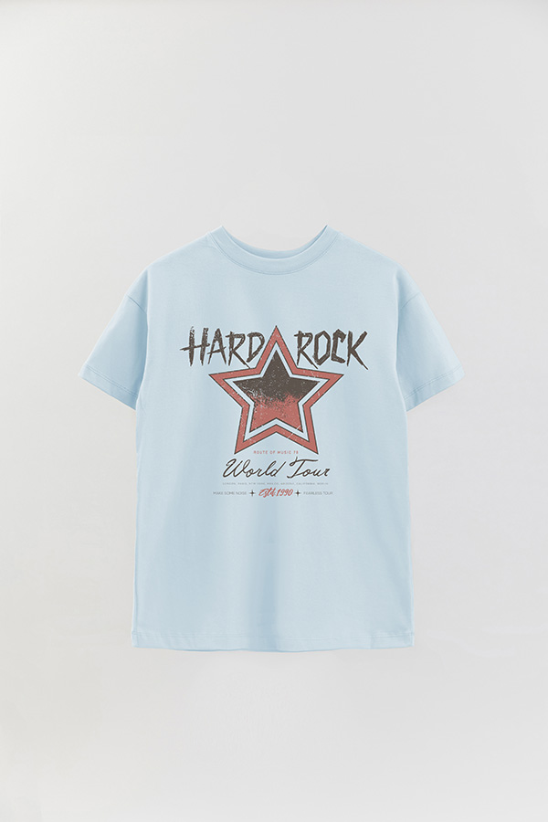 REMERA OVER ESTAMPADA HARD ROCK
