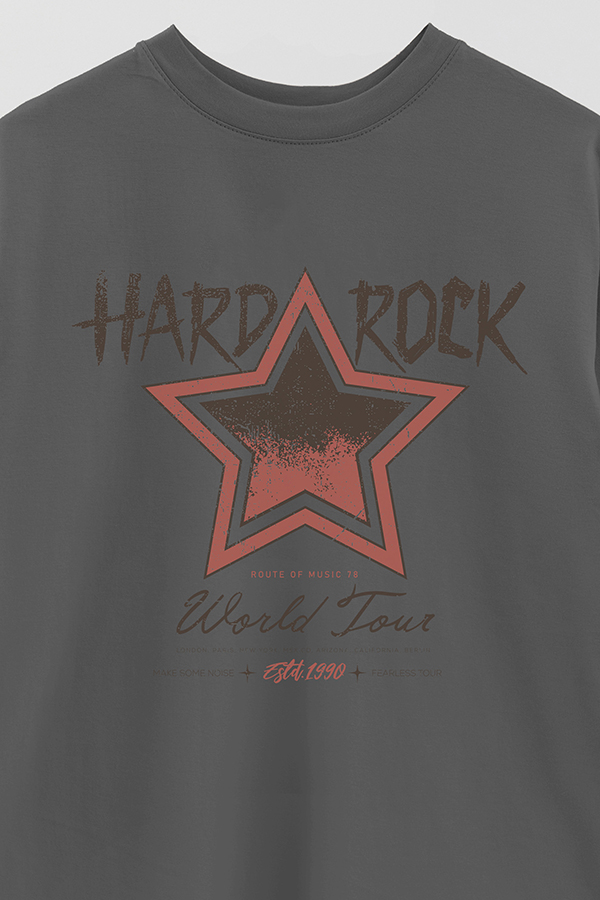 REMERA OVER ESTAMPADA HARD ROCK