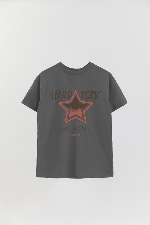 REMERA OVER ESTAMPADA HARD ROCK