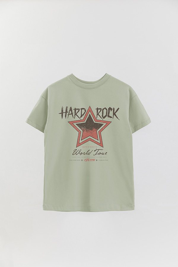 REMERA OVER ESTAMPADA HARD ROCK